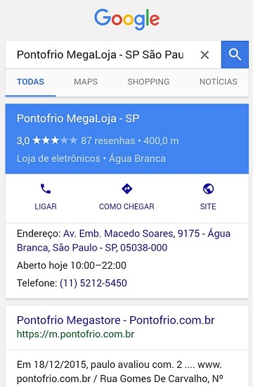 Google Resultado Local Otimizado em Conexão Lenta