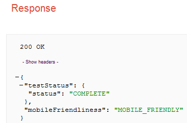 Response Mobile-First API de teste no browser